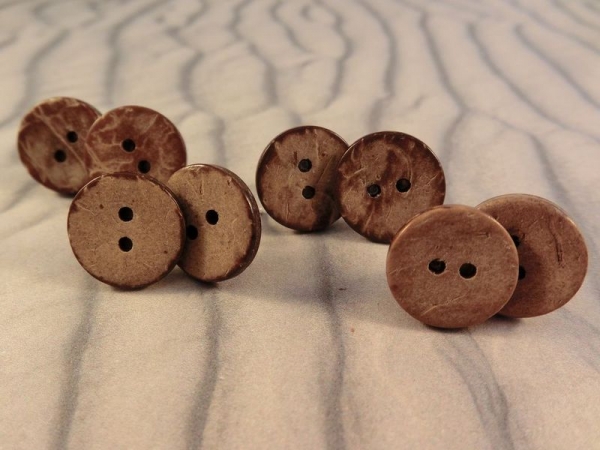 Kokos Knopf Ohrstecker Holz Natur Maserung Wald